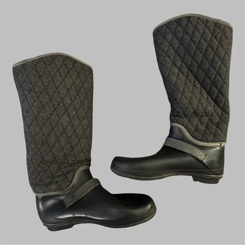 SPERRY Women’s Hingham Quilted Black Rain Boots